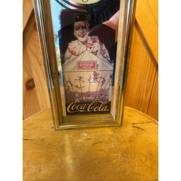 Coca Cola Coke Wall Clock Wooden Case Battery Operated Art Deco  Works (5621) - Picture 3 of 8